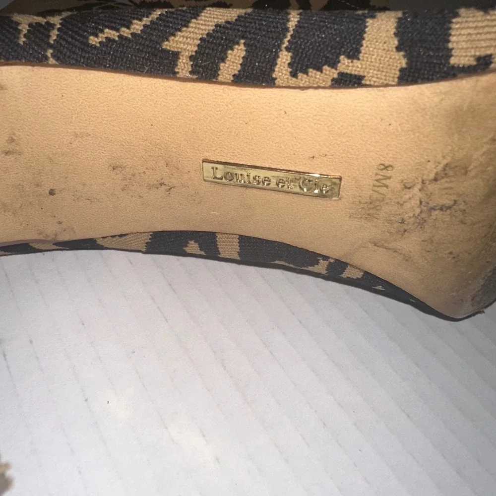 Louise et Cie Silvya Leopard‎ Print Sock Booties 8M Knit Pointed Toe Stiletto